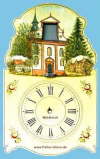 Faller-Uhren Schilderuhr Waldkirch mit Kirche Pfarrhaus und Gymnasium