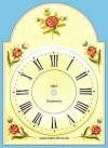 Lackschilduhr  Motiv Einzelrose Nr.0001 Faller-Uhren Lackschild Apfelrose schlichte Bemalung reine Handbemalung Sonderposten