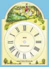 Faller-Uhren Motiv Lackschilderuhr, Gnsemagd am Weiher, Nr. 0020 Gnsefamilie mit Enten am Weiher