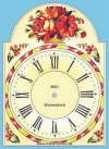 Lackschilduhr Motiv Blumenkorb Rosen Nr.0051Faller-Uhren Lackschild Original Lackschilduhr im Deutschen Uhrenmuseum Furtwangen reine Handbemalung