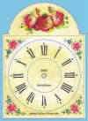 Lackschilduhr Motiv Goldrose Nr.0054 Faller-Uhren Lackschild gold Apfelrose  silber Apfelrose 