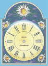 Schilderuhr Motiv Einzel Distel dunkel Nr.0211D  Faller-Uhren Schilderuhr Silberdistel auf dunkelblauem Untergrund